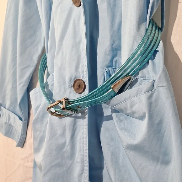 Blue Trench Coat, 100% Cotton, With Belt, a new day, Sz 2, NWOT - Picture 9 of 14